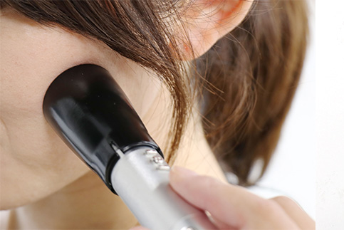 低倍率でお肌の観察