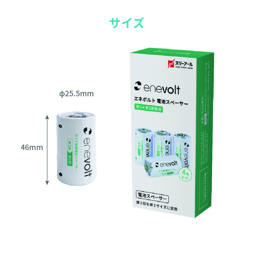 直径25.5mm×長さ46mmの本体サイズとパッケージ