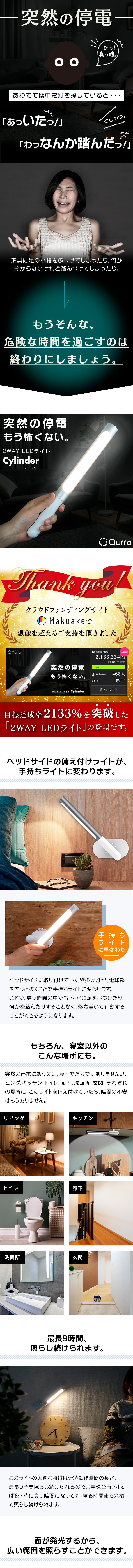 LEDライト 充電式 LED ベッドサイドランプ 読書灯 コードレス LEDバーライト 壁掛けライト LED懐中電灯 電球色 間接照明