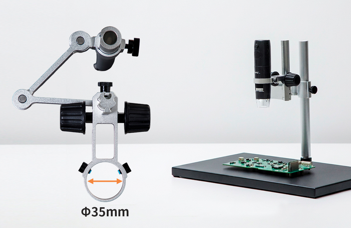 Wi-Fi接続デジタル顕微鏡 3R-WM401WIFI シリーズ用のΦ35mmフレキシブルホルダ 3R-UVST35
